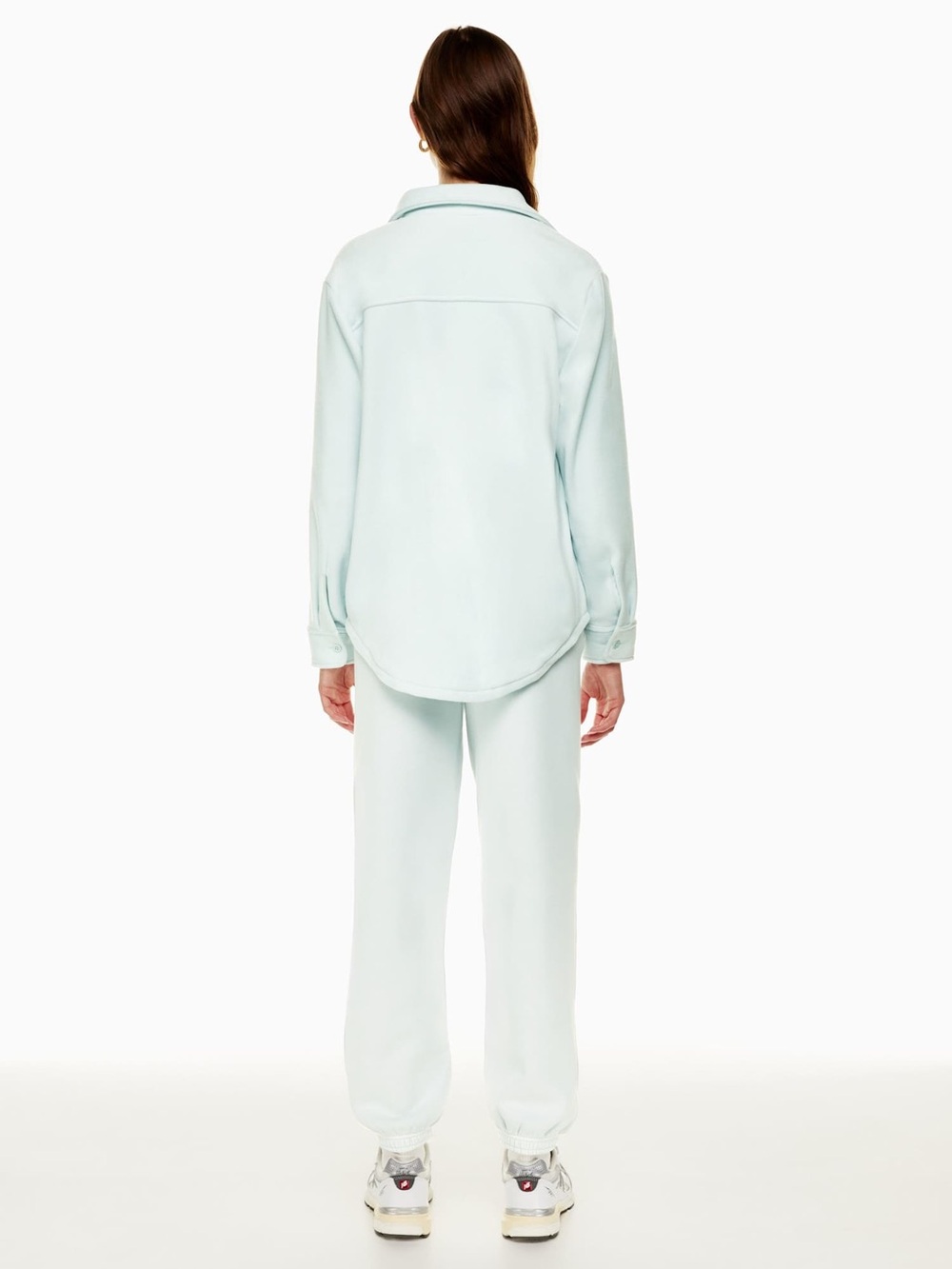Aritzia TNA Sno Polar Button-Up Shirt Fleece Glacier Blue NWT Size 2XL Cozy - Picture 5 of 16